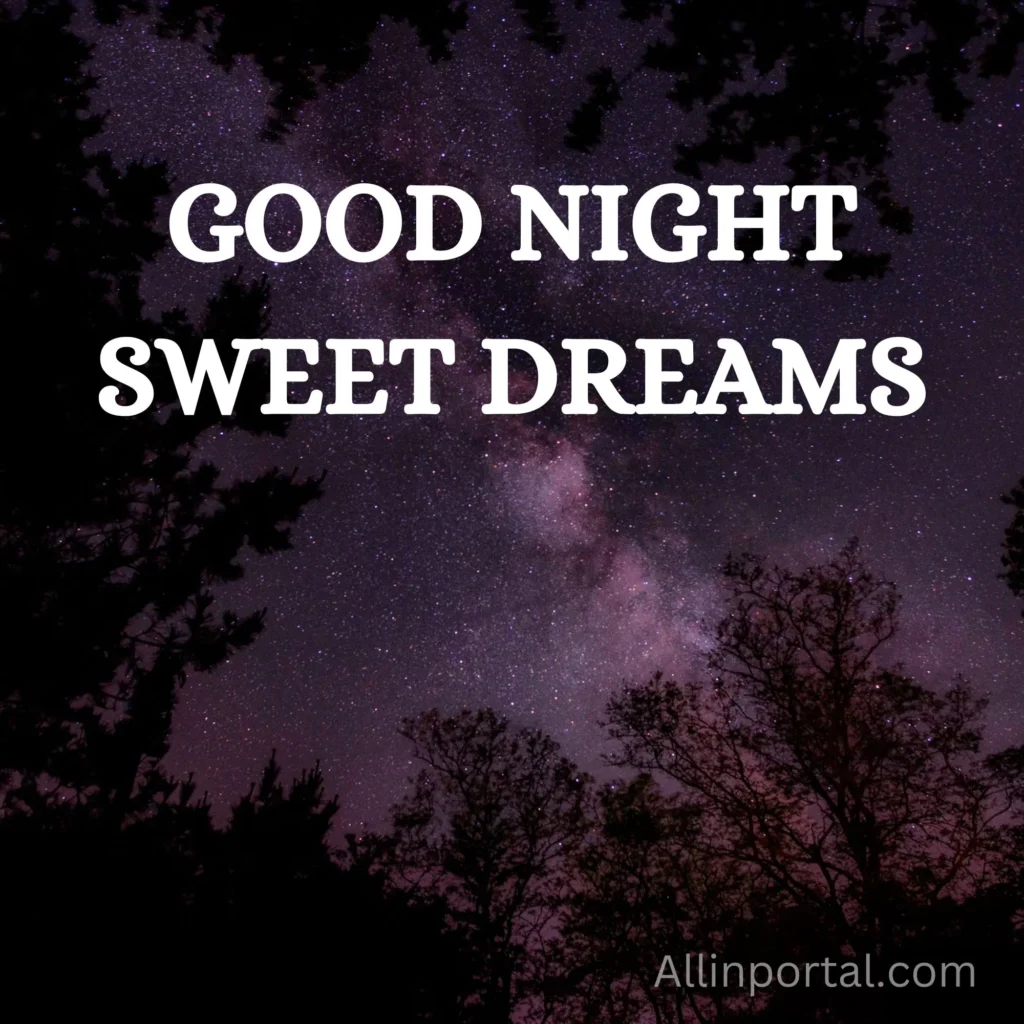 "Good Night Sweet Dream: Let your dreams be filled with peace and positivity."