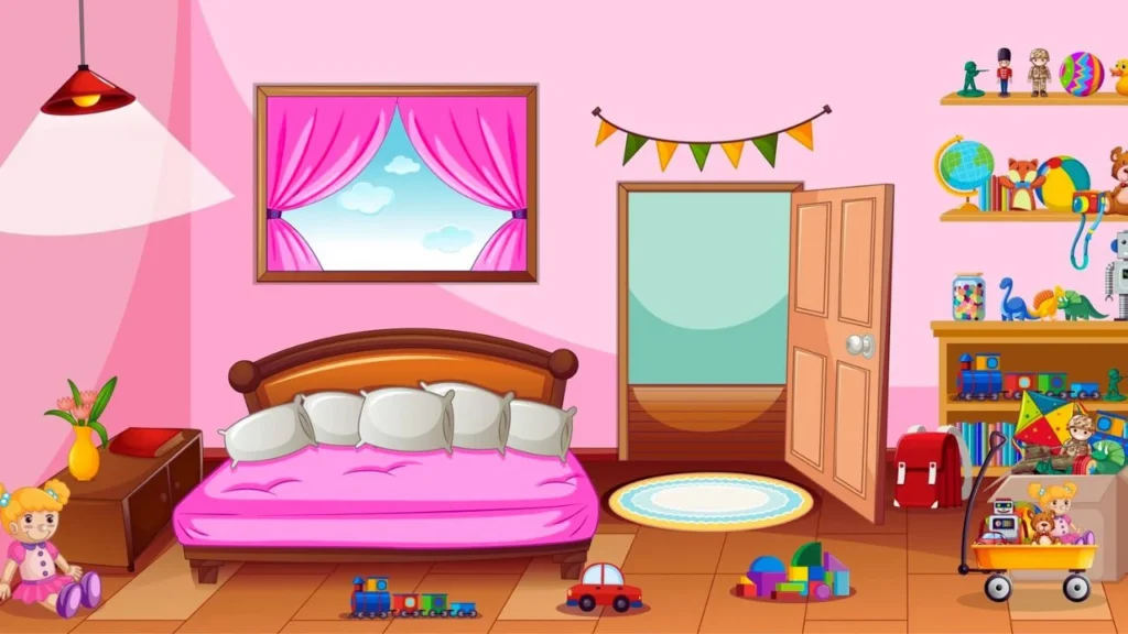 Striped dollhouse wallpaper designs.